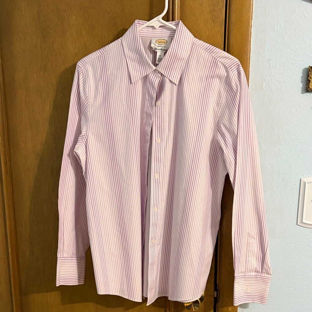 Talbots Men's Light Pink‎ Striped Dress Shirt